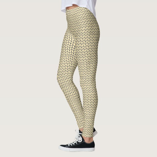 Leggings PRETAS de MALHA CREAM (Esquerda)