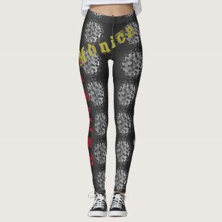 Leggings pretas de nome personalizado