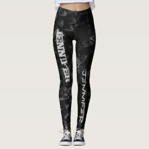 Leggings Pretas de Nome Personalizado