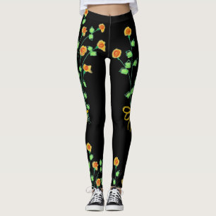 Leggings Pretas do Designer Personalizado
