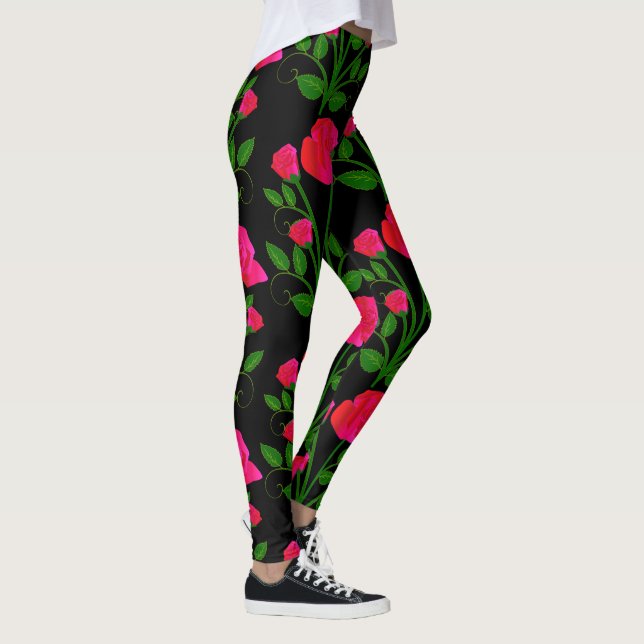 Leggings Pretas do Rosa vermelha (Direita)