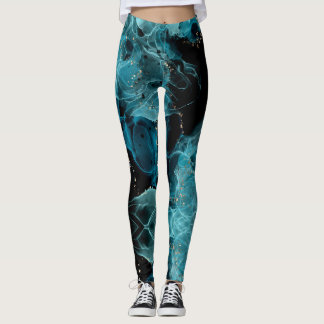 Leggings Pretas e Azuis Personalizáveis