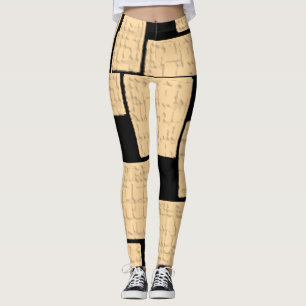 Leggings Pretas e Bege Longas