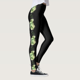 Leggings pretas florais