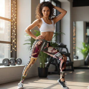 Leggings Pretas Personalizadas com Colagem de Foto