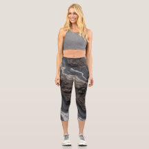Leggings Preto Abstrato de Mármore – calças de yog