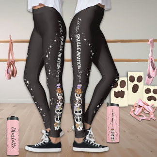 Leggings Pretos de Halloween Crânios Goth Fofos