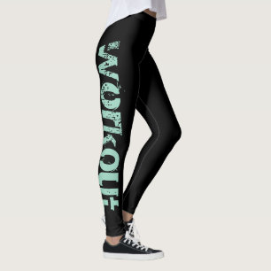 Leggings pretos-verdes para treino de ginástica es