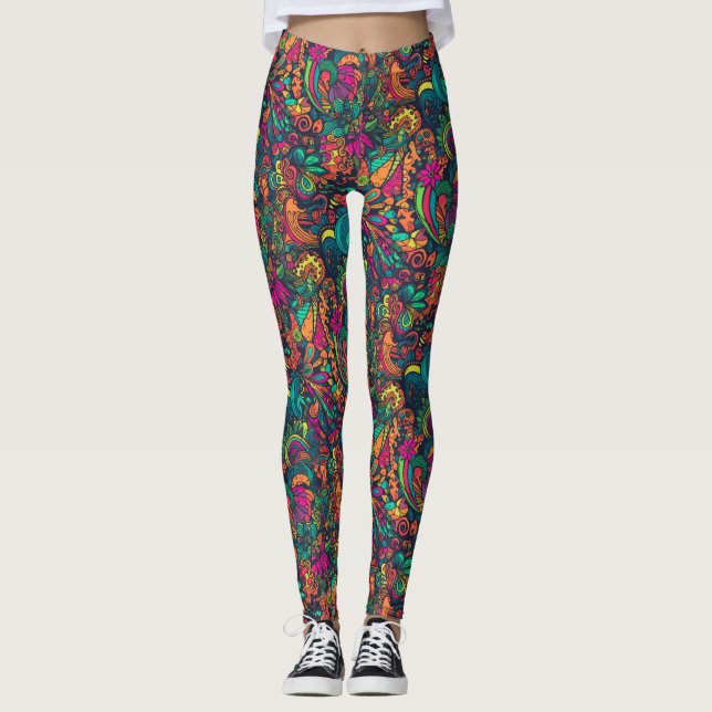 Leggings Psicodélicas DMT [Encaixe minha textura] (Frente)