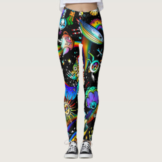 Leggings psicodélicas femininas