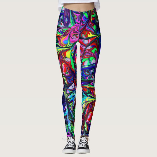 Leggings Psicodélicas - Leggings Secas Coloridas (Frente)