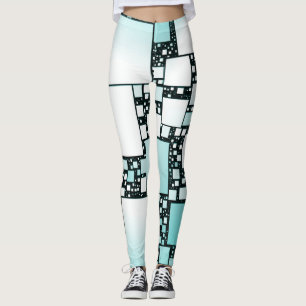 Leggings quadradas de turquesa