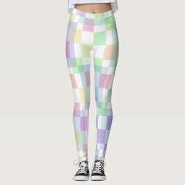 Leggings quadradas do Pastel Checker