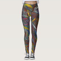 Leggings "quadrados" coloridas abstrato