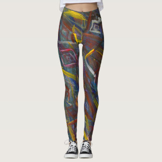 Leggings "quadrados" coloridas abstrato