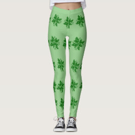 Leggings - Ramificações de Holly Verde