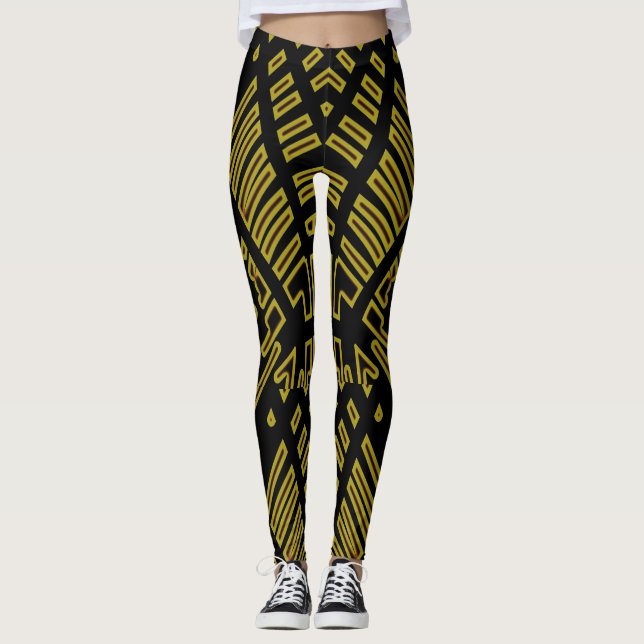 Leggings "Ratti_Creative_Arts" agudas pretas e ama (Frente)