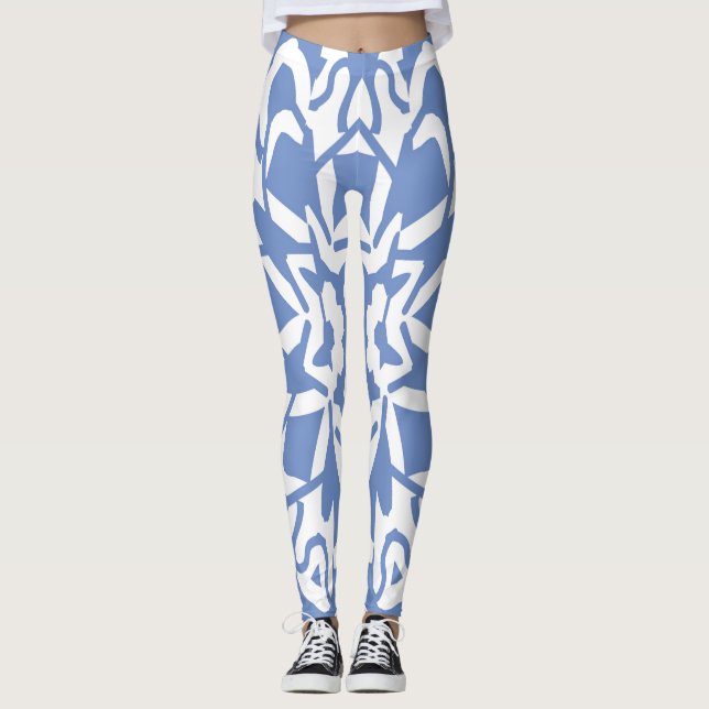 Leggings "Ratti_Creative_Arts" Azul e branco (Frente)