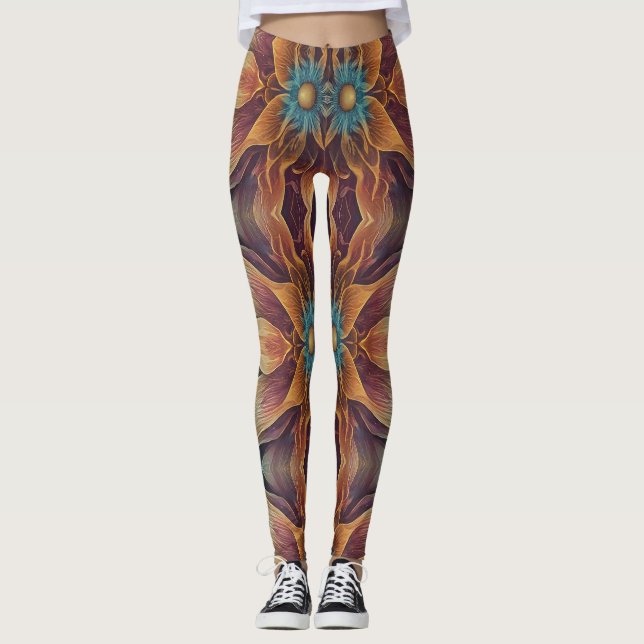 Leggings "Ratti_Creative_Arts" de textura floral (Frente)