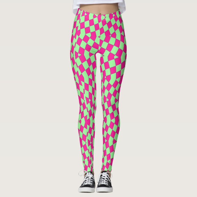 Leggings "Ratti_Creative_Arts" rosa e verde (Frente)