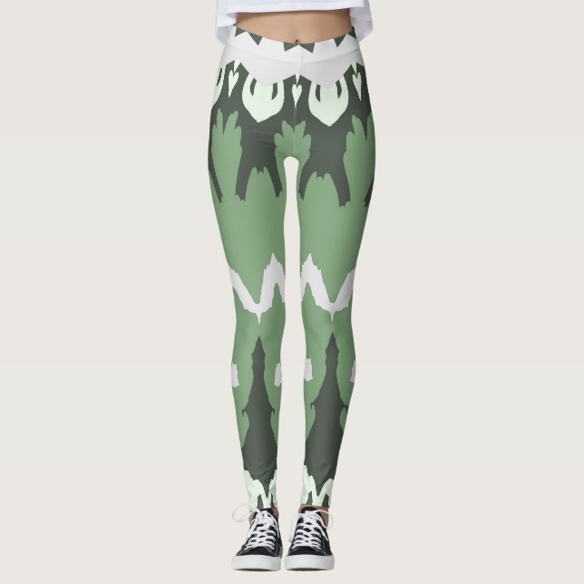 Leggings "Ratti_Creative_Arts" verdes de tendência (Frente)