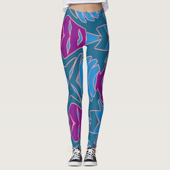 Leggings "Ratti_Creative_Arts" vibrantes modernas (Frente)