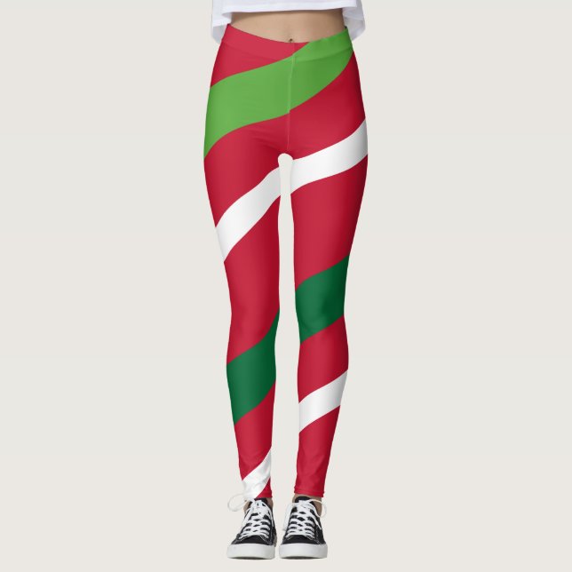 Leggings Red and Green Stripe #HolidayZ (Frente)