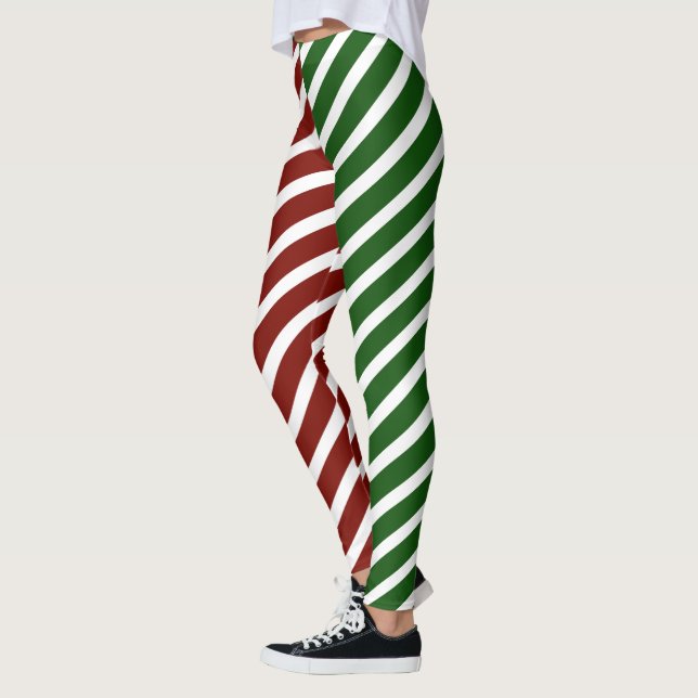 Leggings Red & Green Candy Strips (Esquerda)
