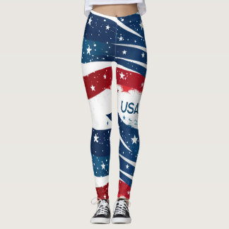 Leggings Red White e Blue USA