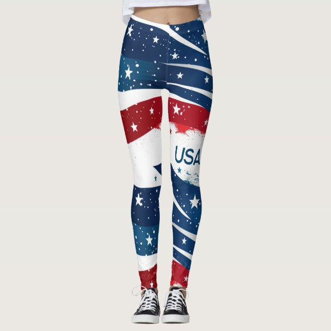 Leggings Red White e Blue USA (Frente)