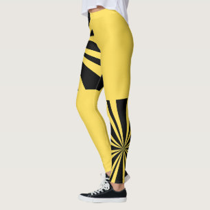 Leggings repetitivas de broto solar amarelo