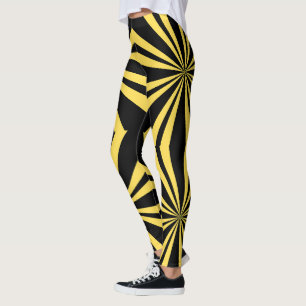 Leggings repetitivas de broto solar amarelo