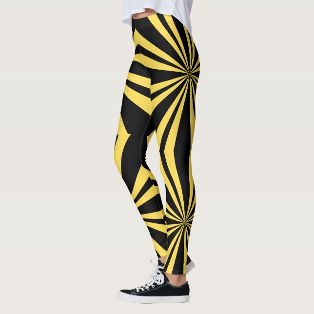 Leggings repetitivas de broto solar amarelo (Esquerda)