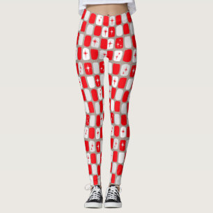 Leggings Retro Red Starbursts