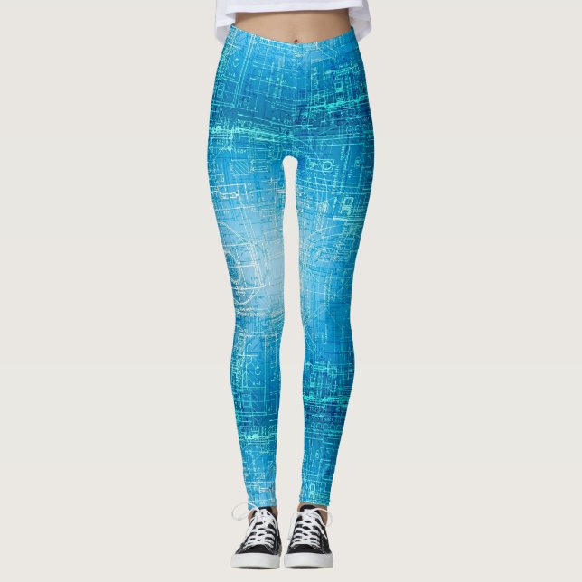 Leggings retroaziadas vibrantes (Frente)