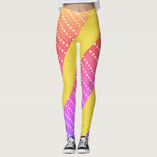 Leggings Rosa Amarelo Pastel Longo (Frente)