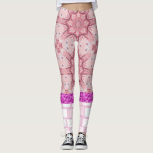 Leggings Rosa Bege Flor de Tijolo