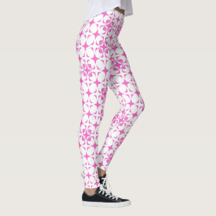 Leggings Rosa e Branco Rústico Elegante