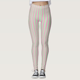 Leggings rosa e verde