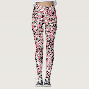 Leggings rosa e verde Micro Camo