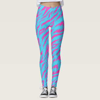 Leggings Rosa Flamejante com Fundo Azul Claro