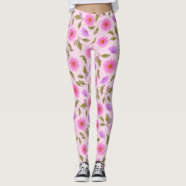 Leggings Rosa Lavanda Lacy Daisy (Frente)