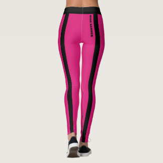 Leggings rosa-quente e pretas personalizadas
