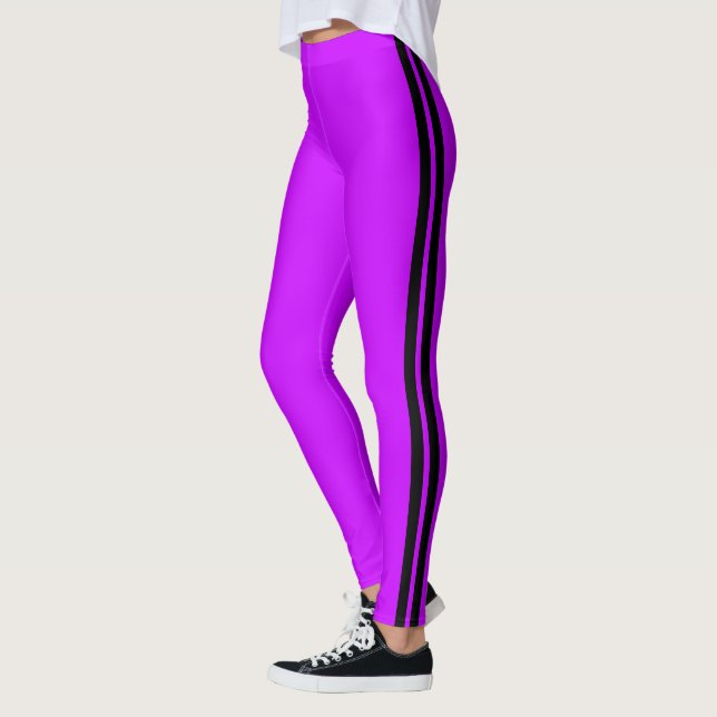 Leggings Roxas com Faixa Lateral Preta Cores Perso (Esquerda)