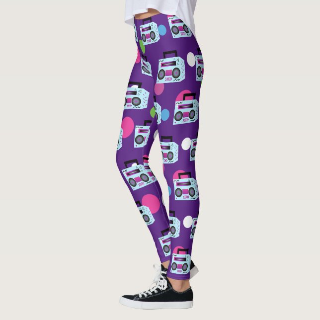 Leggings Roxas com Pontos de Fantasia de Halloween (Esquerda)