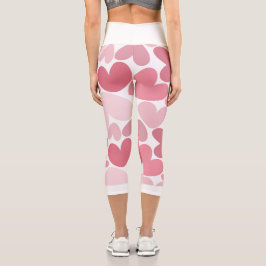 Leggings sem Costura com Padrão de Corações Rosas