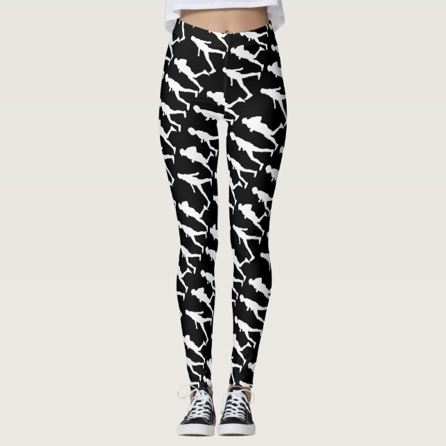 Leggings Silhuetas de Pessoas Correndo Jogging Fun (Frente)