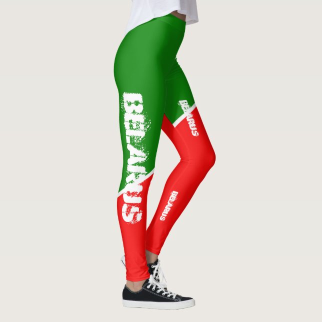 Leggings sobre a bandeira nacional bielorrussa (Direita)