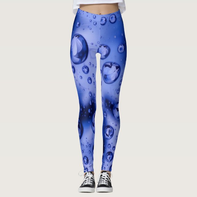 Leggings Sonho de Gota de Água - Azul Bolha de Águ (Frente)