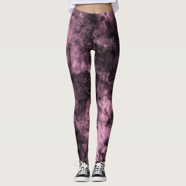 Leggings Spandex texturizadas com tons de rosa (Frente)